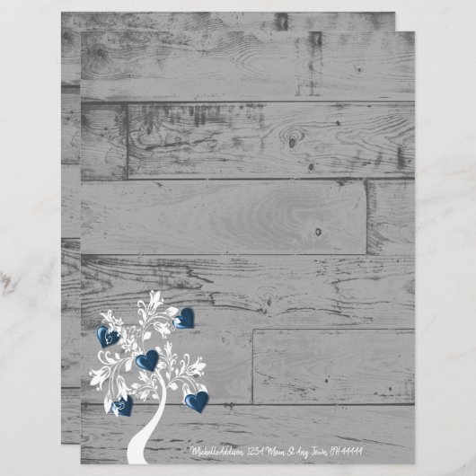 Personalisierter Blauer Herzbaum (Vorne/Hinten)