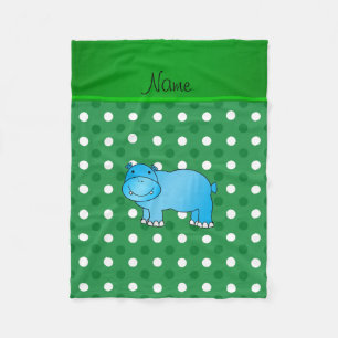 Personalisierter blauer Hippie-Grün-Polka-Punkt Fleecedecke