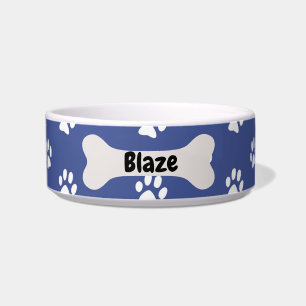 Personalisierter Blauer Hund-Stecker Napf