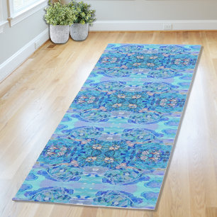 Personalisierter blauer Kaleidoskop Yogamatte