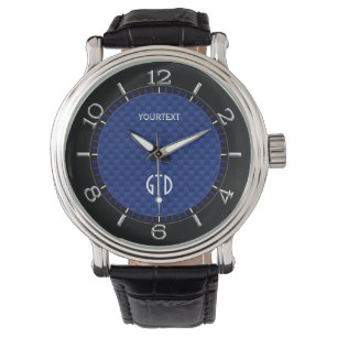 Personalisierter, blauer Kohlenstoff-ähnlicher Hin Armbanduhr