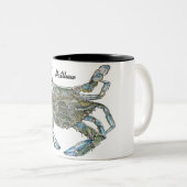 Personalisierter Blauer Krebs Zweifarbige Tasse (VorderseiteRechts)