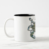 Personalisierter Blauer Krebs Zweifarbige Tasse (Links)