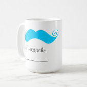 Personalisierter blauer Lenkstangen-Schnurrbart Kaffeetasse (Vorderseite Links)