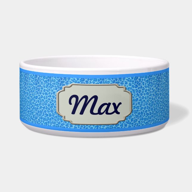 Personalisierter Blauer Leopard Napf (Vorderseite)