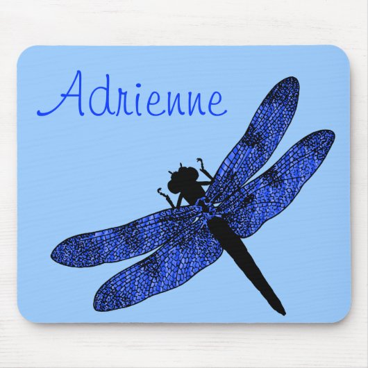 Personalisierter blauer Libellenanhänger Mousepad (Vorne)