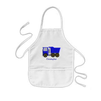 Personalisierter Blauer LKW Kinderschürze