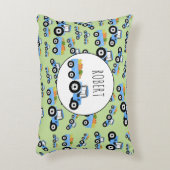 Personalisierter blauer LKW-Landbau Dekokissen (Vorderseite(Vertikal))