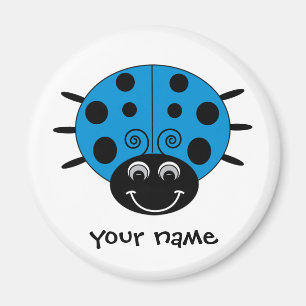 Personalisierter blauer Marienkäfer-Magnet Magnet