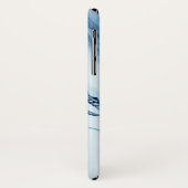 Personalisierter blauer Marmor Case-Mate iPhone Hülle (Hinten/Links)