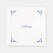 Personalisierter blauer mediterraner Cocktail Serviette (Vorderseite)