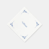 Personalisierter blauer mediterraner Cocktail Serviette (Ecke)