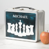 Personalisierter Blauer Nebel Schess Piece King Metall Brotdose (Beispiel)