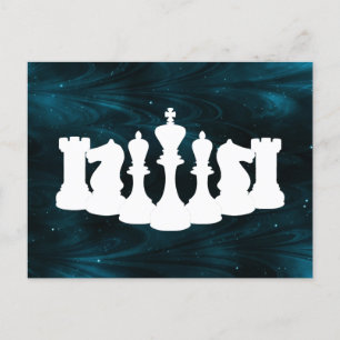 Personalisierter Blauer Nebel Schess Piece King Postkarte