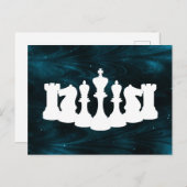 Personalisierter Blauer Nebel Schess Piece King Postkarte (Vorne/Hinten)