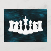 Personalisierter Blauer Nebel Schess Piece King Postkarte (Vorderseite)