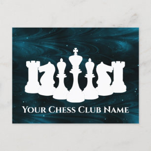 Personalisierter Blauer Nebel Schess Piece King Postkarte