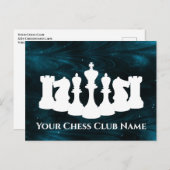 Personalisierter Blauer Nebel Schess Piece King Postkarte (Vorne/Hinten)