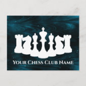 Personalisierter Blauer Nebel Schess Piece King Postkarte (Vorderseite)