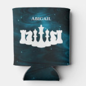 Personalisierter Blauer Nebel Schess Piece Queen Dosenkühler (Rückseite)