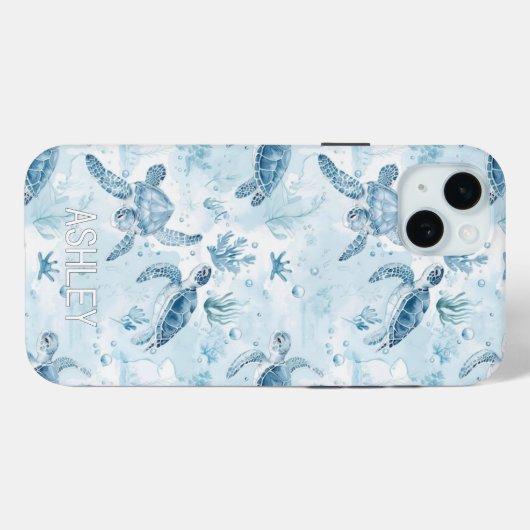 Personalisierter blauer Ozean unter den Meeresschi Case-Mate iPhone Hülle (Rückseite (Horizontal))