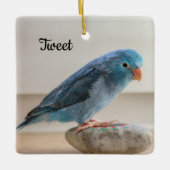 Personalisierter Blauer Parrotlet-Bird Keramikornament (Vorderseite)