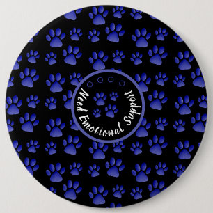 Personalisierter blauer Pfotenabdruck von Tieren, Button