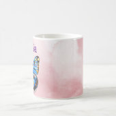 Personalisierter Blauer Rosa Schmetterling Kaffeetasse (Mittel)