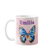 Personalisierter Blauer Rosa Schmetterling