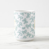 Personalisierter blauer Schleifenname für Mädchen, Kaffeetasse (Mittel)