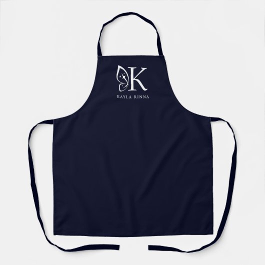Personalisierter Blauer Schmetterling mit Monogram Schürze (Vorderseite)