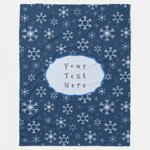 Personalisierter blauer Schneestern-Winter Fleecedecke