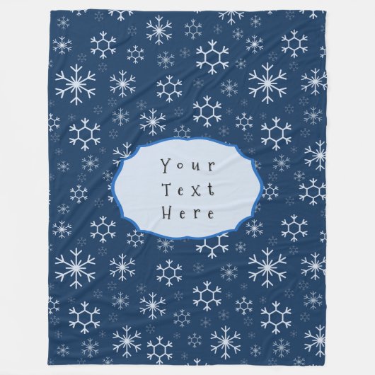 Personalisierter blauer Schneestern-Winter Fleecedecke (Vorderseite)