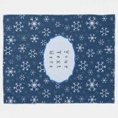 Personalisierter blauer Schneestern-Winter Fleecedecke (Vorderseite (Horizontal))