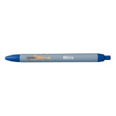 Personalisierter blauer Stift für Kinder mit Giraf (Vorderseite)