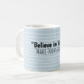 Personalisierter blauer Streifen Name Kaffeetasse (Vorderseite Links)