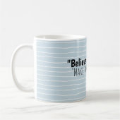 Personalisierter blauer Streifen Name Kaffeetasse (Links)