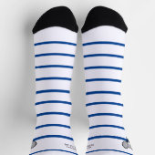 Personalisierter Blauer Streifen Tennis Racket Socken (Oben)