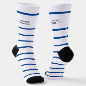 Personalisierter Blauer Streifen Tennis Racket Socken (Gewinkelt)