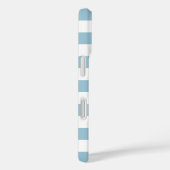 Personalisierter blauer Streifen und Navy-Anker Case-Mate iPhone Hülle (Rückseite / Rechts)