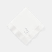 Personalisierter blauer Text mit weißer Prägung Serviette (Ecke)