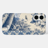 Personalisierter blauer Toile-Garten Case-Mate iPhone Hülle (Rückseite (Horizontal))