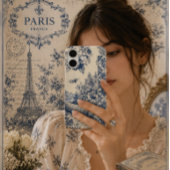 Personalisierter blauer Toile-Garten Case-Mate iPhone Hülle