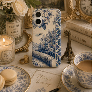 Personalisierter blauer Toile-Garten iPhone 16 Hülle
