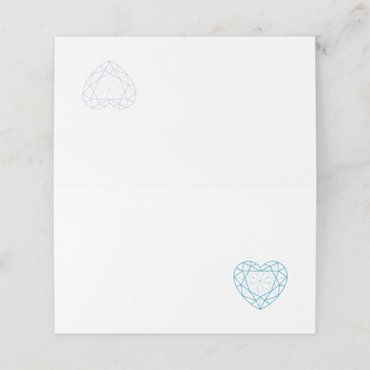 Personalisierter blauer Topaz Platzkarte (Außenseite Aufgefaltet)