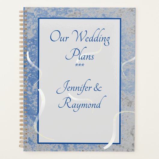 Personalisierter blauer und grauer Marmor Planer (Vorderseite)