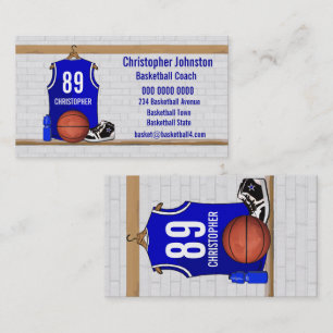 Personalisierter blauer und weißer Basketball Visitenkarte