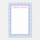 Personalisierter blauer und weißer griechischer Sc Post-it Klebezettel (Vorderseite)