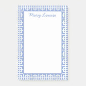 Personalisierter blauer und weißer griechischer Sc Post-it Klebezettel (Vorderseite)