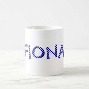 Personalisierter blauer und weißer Punkte-Mug Kaffeetasse